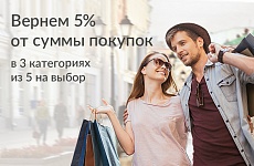 Повышенный cashback в апреле — июне в 3-х категориях из 5